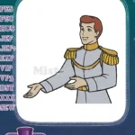 Smiling Fairytale Prince Charming in Elegant Uniform Embroidery Designs - Instant Download
