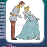 Cinderella and Prince Charming fairytale romantic couple embroidery designs - Instant Download