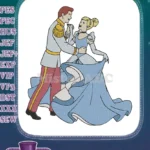 Cinderella and Prince Charming Dancing Fairytale Embroidery Designs - Instant Download