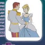 Romantic Cinderella and Prince Charming Dancing Fairytale Embroidery Designs - Instant Download