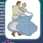 Cinderella and Prince Charming Romantic Dancing Fairytale Embroidery Designs - Instant Download