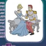 Cinderella and Prince Charming Romantic Royal Couple Embroidery Designs - Instant Download