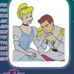 Cinderella and Prince Charming Romantic Fairytale Kiss Embroidery Designs - Instant Download