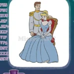 Cinderella and Prince Charming Royal Couple Fairytale Embroidery Designs - Instant Download