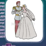Cinderella Prince Charming Royal Wedding Couple Embroidery Designs - Instant Download