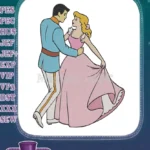 Cinderella and Prince Charming Romantic Dancing Fairytale Embroidery Designs - Instant Download