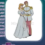 Cinderella and Prince Charming Royal Couple Embroidery Designs - Instant Download