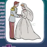 Cinderella and Prince Charming Wedding Embroidery Designs - Instant Download