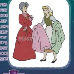 Classic Disney Cinderella and Evil Stepmother Chores Embroidery Designs - Instant Download