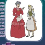 Cinderella and Stepmother Lady Tremaine fairy tale embroidery designs - Instant Download