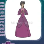 Elegant Lady Tremaine Purple Gown Cinderella Villain Embroidery Designs - Instant Download