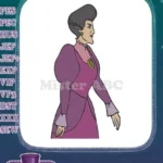 Classic fairy tale villain Lady Tremaine purple dress embroidery designs - Instant Download