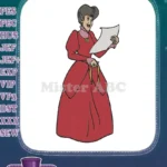 Cinderella's Evil Stepmother Lady Tremaine Red Dress embroidery designs - Instant Download