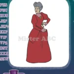 Lady Tremaine Evil Stepmother Red Gown Key embroidery designs - Instant Download
