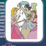 Cinderella Princess and Wicked Stepsisters Fighting Fairy Tale Embroidery Designs - Instant Download