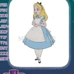 Classic Alice in Wonderland character embroidery designs - Instant Download
