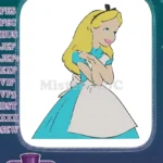 Coy Alice in Wonderland Classic Blonde Hair Embroidery Designs - Instant Download