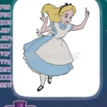 Whimsical Alice in Wonderland character embroidery designs for sewing projects - Instant Download
