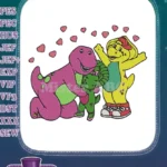 Barney Baby Bop BJ Dinosaurs Hugging Hearts Embroidery Designs - Instant Download