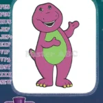 Happy Barney purple green dinosaur cartoon embroidery designs - Instant Download