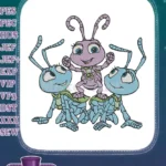 Cute Cartoon Ant Circus Strongmen Friends Embroidery Designs - Instant Download