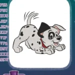 Playful cartoon Dalmatian puppy with wagging tail embroidery designs - Instant Download