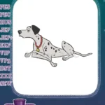 Spotted Dalmatian Dog Lying Down with Red Collar Embroidery Designs - Instant Download