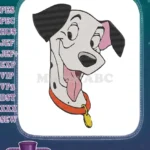 Happy Smiling Dalmatian Dog Face Embroidery Designs - Instant Download