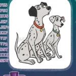 Loyal spotted Dalmatian adult and puppy dog embroidery designs - Instant Download