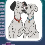 Cute Disney 101 Dalmatians Pongo Perdita loving dogs embroidery designs - Instant Download
