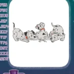 Happy Playful Spotted Dalmatian Puppies Fun Embroidery Designs - Instant Download