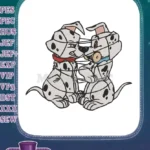 Adorable Disney 101 Dalmatians puppies tangled in yarn embroidery designs - Instant Download