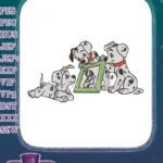 Three adorable Dalmatian puppies looking at a picture embroidery designs - Instant Download