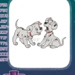 Playful spotted Dalmatian puppies standing and yawning embroidery designs - Instant Download