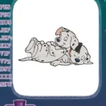 Cute smiling Dalmatian puppies snuggling together playful embroidery designs - Instant Download