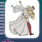 Cinderella and Prince Charming Wedding Fairytale Embroidery Designs - Instant Download