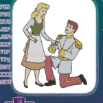 Royal Prince Proposing to Cinderella Romantic Embroidery Designs - Instant Download