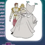 Cinderella and Prince Charming Fairytale Wedding Embroidery Designs - Instant Download