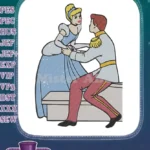 Cinderella and Prince Charming Romantic Ballroom Dance Embroidery Designs - Instant Download