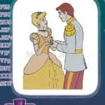 Cinderella and Prince Charming Romantic Dance Couple Embroidery Designs - Instant Download