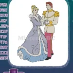 Cinderella and Prince Charming Romantic Winter Ball Embroidery Designs - Instant Download