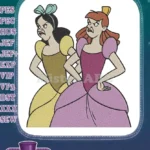 Angry Cinderella Stepsisters Embroidery Designs - Mean Fairytale Characters - Instant Download