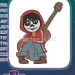 Day of the Dead Coco Miguel guitar player embroidery designs - Instant Download