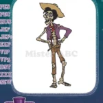 Festive Day of the Dead Hector skeleton character embroidery designs - Instant Download