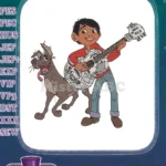 Miguel and Dante playing guitar Coco movie embroidery designs - Instant Download