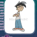 Danny Fenton serious pose Nickelodeon cartoon character embroidery designs - Instant Download
