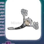 Danny Phantom Superhero Flying Pose Cartoon Embroidery Designs - Instant Download