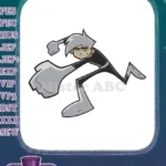 Dynamic Danny Phantom cartoon ghost hero action pose embroidery designs - Instant Download