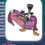 Darkwing Duck cartoon superhero with periscope hat embroidery designs - Instant Download