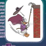 Darkwing Duck Climbing Wall with Grappling Hook Embroidery Designs - Instant Download